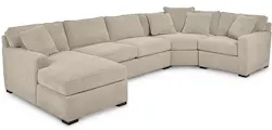 Macy's Radley 4-Piece Fabric Chaise Sectional Sofa w/ Wedge Piece
