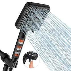 MakeFit Filtered Handheld Shower Head w/ Mineral Beads & 59" Stainless Steel Hose