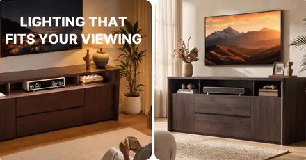 Marsail 70-inch Mid-Century Backlit TV Stand