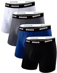 Men's Cotton Boxer Briefs 4-Pack for
