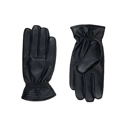 Men's George Winter Faux Leather Gloves in Black (S/M)