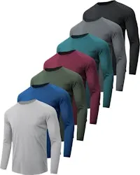 Men's Long Sleeve Quick Dry T-Shirt 7-Pack (L only)