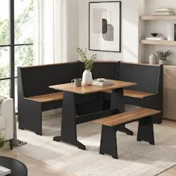 Merluxy Breakfast Nook Corner Dining Table Set