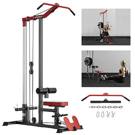 Mikolo G2 LAT Pull Down Machine Multifunction Cable Set w/ Flip-up Footplate