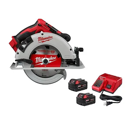 Milwaukee M18 18V Brushless 7-1/4" Circular Saw w/ 2x 5.0 Ah Batteries & Charger