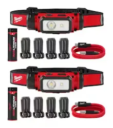 Milwaukee RedLithium LED Hard Hat Headlamp 2-Pack