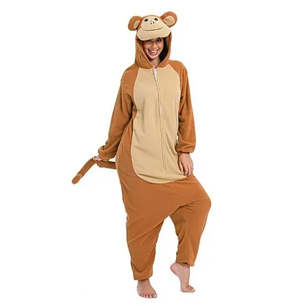 Naitoke Adult Halloween Hooded Fleece Onesie (Brown Khaki or Yellow Chick)