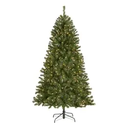 National Tree Company North Valley Spruce 6.5-Foot Pre-Lit Artificial Christmas Tree