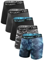 Natural Feelings Men's Athletic Boxer Briefs 5-Pack (L only)