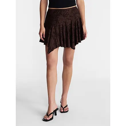 No Boundaries Women's Asymmetrical Mini Lace Skirt (2 Colors)