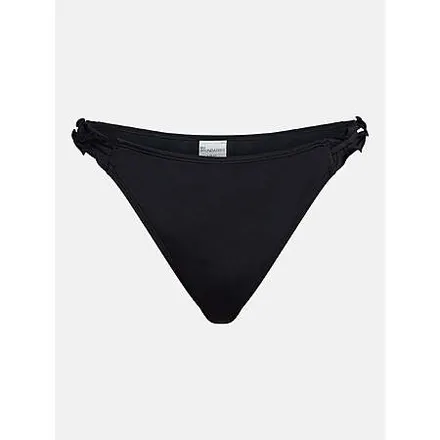 No Boundaries Women's Mid Rise Bikini Bottom (Rich Black, Limited Sizes)