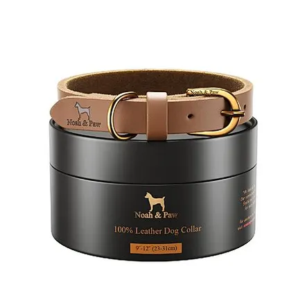 Noah & Paw Oil-Wax Genuine Leather Dog Collars (Various)