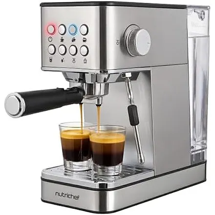 NutriChef 20-Bar Espresso Maker w/ Milk Frother