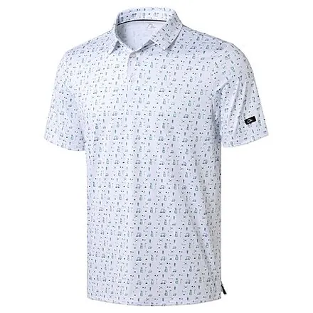 Obla Men's UPF 50+ Printed Golf Polo Shirt (Various)