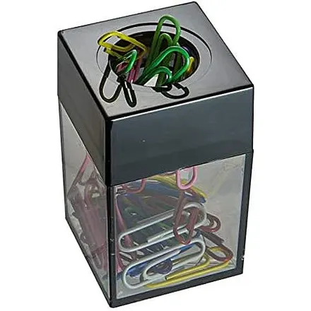 Officemate Magnetic Paper Clip Dispenser (Black/Smoke)