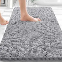 Olanly Bathroom 30x20" Chenille Non-Slip Bath Rug