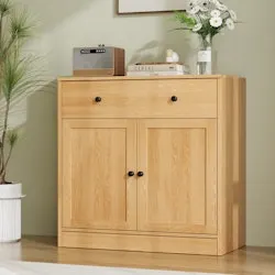 One Allium Way Marta Shaker Wood Accent Cabinet w/ Drawer
