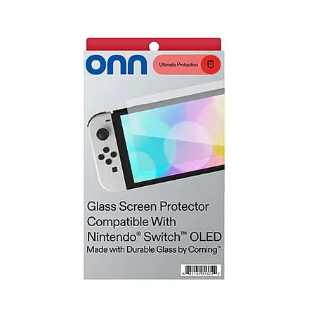 onn Corning Glass Screen Protector for Nintendo Switch OLED w/ Application Tray
