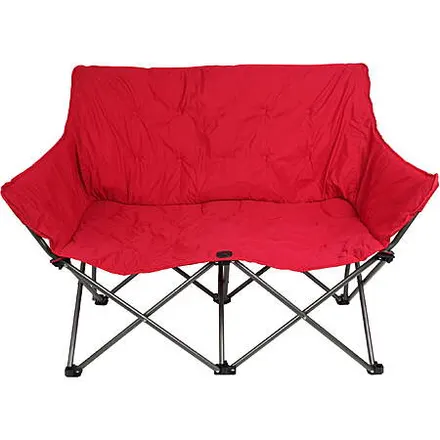 Ozark Trail Padded Folding Love Seat Camping Chair (Red)