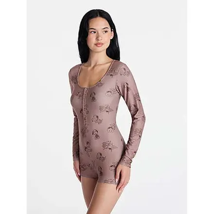 Peanuts Snoopy Costumes Women's Onesie (Halloween Print, Chocolate Malt)