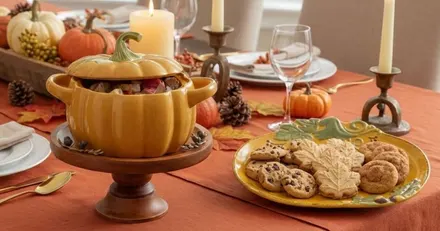 Pfaltzgraff Plymouth Autumn Harvest Thanksgiving 12″ Pumpkin Platter