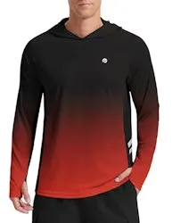 Pinspark Men's Long Sleeve UPF 50+ Rash Guard Hoodie