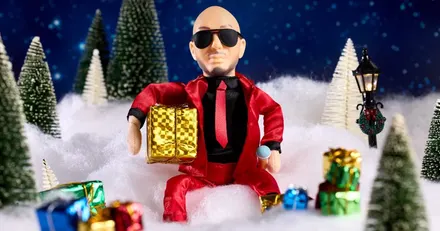 Pitbull Mr. Yuletide Christmas Mantel Doll Available on Walmart.com