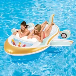 Play Day 2-Person Adult Inflatable Private Jet Pool Float