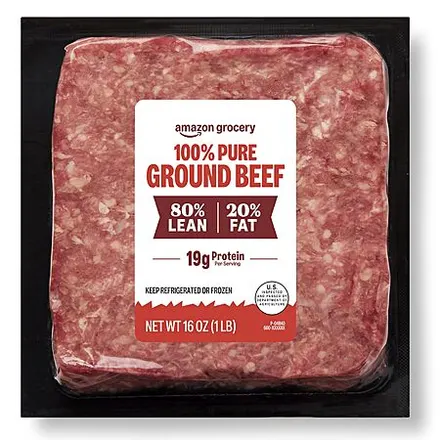 Prime Members in Select Locations: 1-Lb Amazon Grocery Ground Beef (80/20)