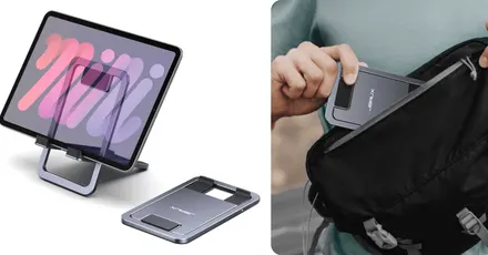 Prop up iPhone Duo or iPad mini OLED with this sleek, fold-flat aluminum stand down at $14