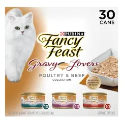 Purina Fancy Feast Gravy Lovers Poultry & Beef Variety 30-Pack
