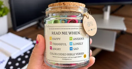 “Read Me When” Jar w/ 96 Bible Verses