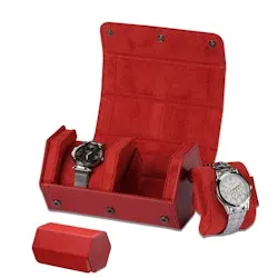 Recycled Leather Watch Travel Case: 1-Cent + free shipping w/ $25