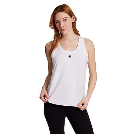 Reebok Women's Small Logo Rise Tank Top (Brilliant White, Sizes L-3XL)