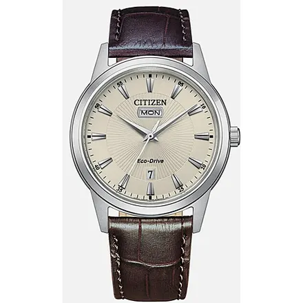 Refurb: 40mm Citizen Men's Classic Day Date Window Brown Eco-Drive Watch