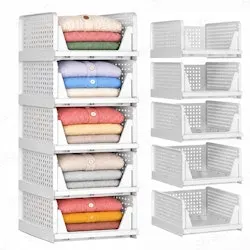 Reinforced Stackable Closet Organizers & Storage 5 Pack