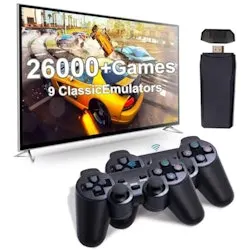 Retro Game Console with 26,000+ Games and Wireless Controllers