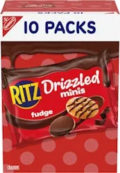 Ritz Drizzled Minis Fudge Crackers Snack Pack 10-Pack