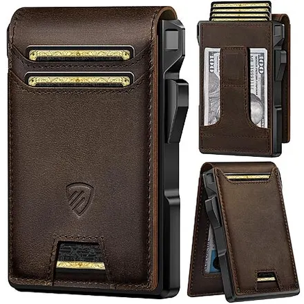RUNBOX Genuine Leather RFID Blocking Bifold Wallet