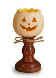 Rustic White Pumpkin Tealight Candle Holder