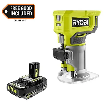 RYOBI ONE+ 18V Cordless Compact Fixed Base Router w/ 18V 2.0Ah Battery