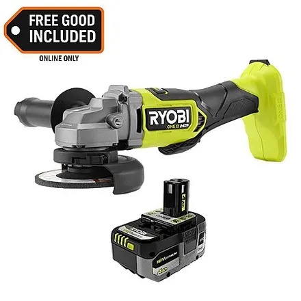 Ryobi ONE+ HP 18V Brushless Cordless 4-1/2" Angle Grinder w/ 4.0 Ah Battery