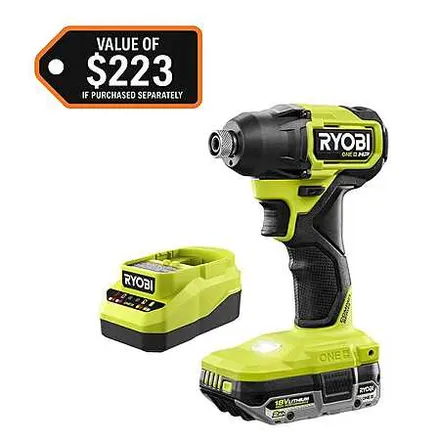 RYOBI ONE+ HP 18V Brushless Impact Driver Kit w/ 2.0 Ah Battery & Charger