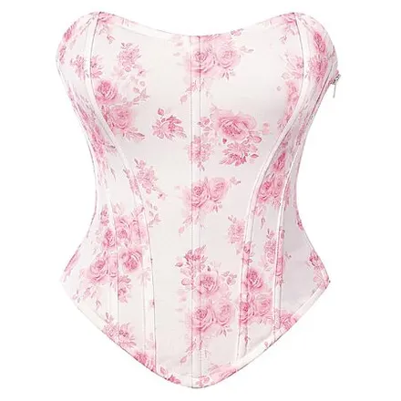 Scarlet Darkness Women's Renaissance Floral Strapless Corset Bustier Top