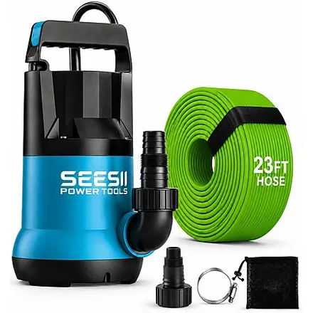 Seesii 1HP 4755 GPH Submersible Water Pump w/ 23' Hose