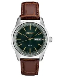 Seiko Men's Solar Essentials Leather Strap Watch