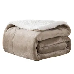 Sherpa Fleece 90" x 90" Reversible Throw Blanket