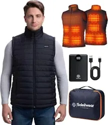 Soleilwear Men's Heated Vest w/ Battery