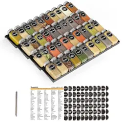 SpaceAid 4-Tier Spice Drawer Organizer w/ 40 Jars & 386 Labels