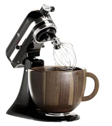 SpaceAid Wooden Bowl w/ Handle for Stand Mixer